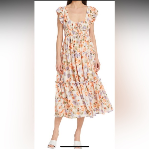 EN SAISON Women's Sibyl Floral Gauze Midi-Dress size S/M runs large - Picture 2 of 10